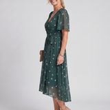 MIRABEL | SWING SLEEVE GATHERED WAIST FLORAL DRESS