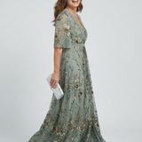 SELORA | HALTER BLOOM FLOW MAXI DRESS