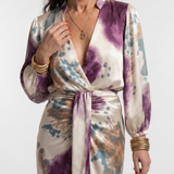 VALENTINA | CROSS-WRAP WAIST PRINTED MIDI DRESS