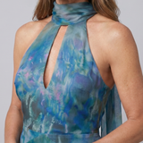 JUNIPER | KEYHOLE HALTER SLEEVELESS MAXI DRESS