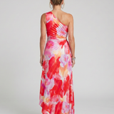 TAYA | OFF-SHOULDER PLEATED TOP MIDI DRESS