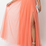 TIA | DEEP V-NECK DRAPED MAXI DRESS