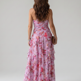 NORI | HALTERNECK RUFFLE FLORAL MAXI DRESS