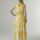 SYLIN | GATHERED HALTER MIDI DRESS