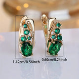 CLUSTER EMERALD OVAL STONES ROUND DANGLE EARRINGS | GOLD JEWELLERY