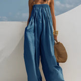 ADDISON - DENIM WIDE-LEG JUMPSUIT