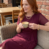 EIRA | SHORT SLEEVE LAYERED HEM MIDI DRESS