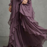 DEMETRIA | MAXI DRESS WITH RUFFLE DETAILS & TIE COLLAR