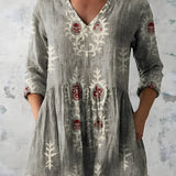 EVERLY | LONG V-NECK BLOUSE