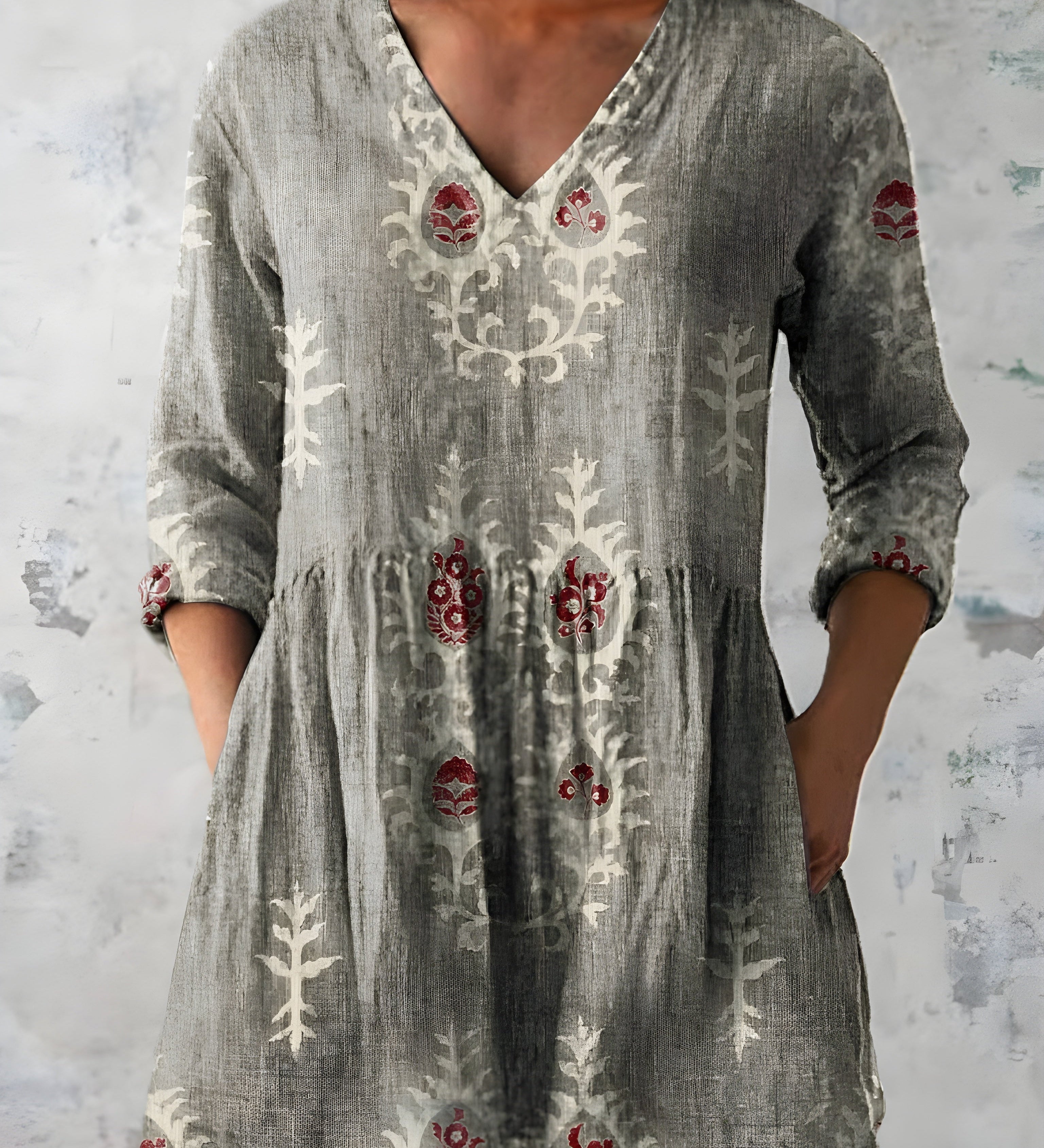 EVERLY | LONG V-NECK BLOUSE