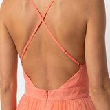 TIA | DEEP V-NECK DRAPED MAXI DRESS
