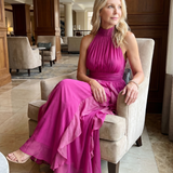 OREA | HIGH NECK RUFFLE MAXI DRESS