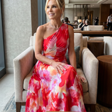 TAYA | ONE-SHOULDER PLEATED MIDI DRESS