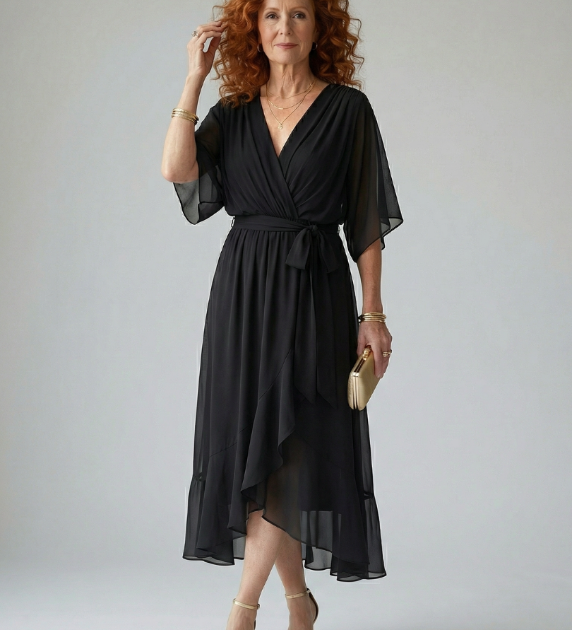 ELRIC | LIGHT DRAPED MIDI DRESS