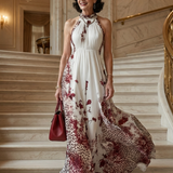 ORLUNE | DRAPED WHITE MAXI DRESS