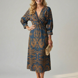LUNE | NATURAL WRAP MIDI DRESS