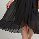 KEZIAH | SHORT SLEEVE FLOWING HEM MIDI DRESS
