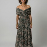 CALEN | OFF-SHOULDER FLOW MIDI DRESS