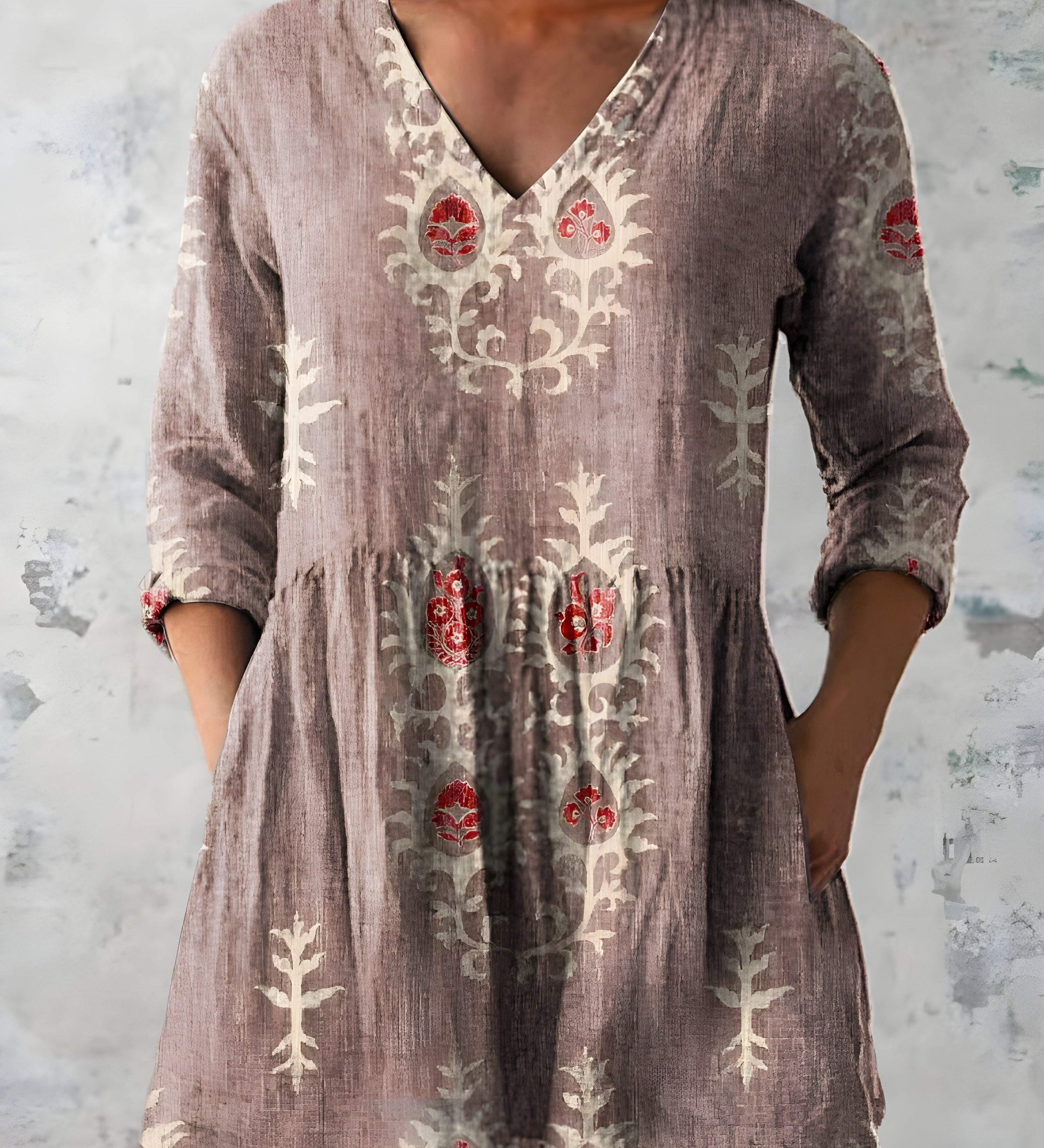 EVERLY | LONG V-NECK BLOUSE