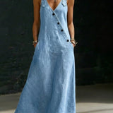 KAITLYN - LONG DENIM BUTTON DOWN DRESS