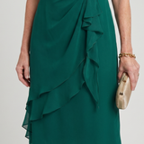 EIRA | SHORT SLEEVE LAYERED HEM MIDI DRESS