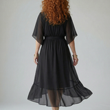 ELRIC | LIGHT DRAPED MIDI DRESS