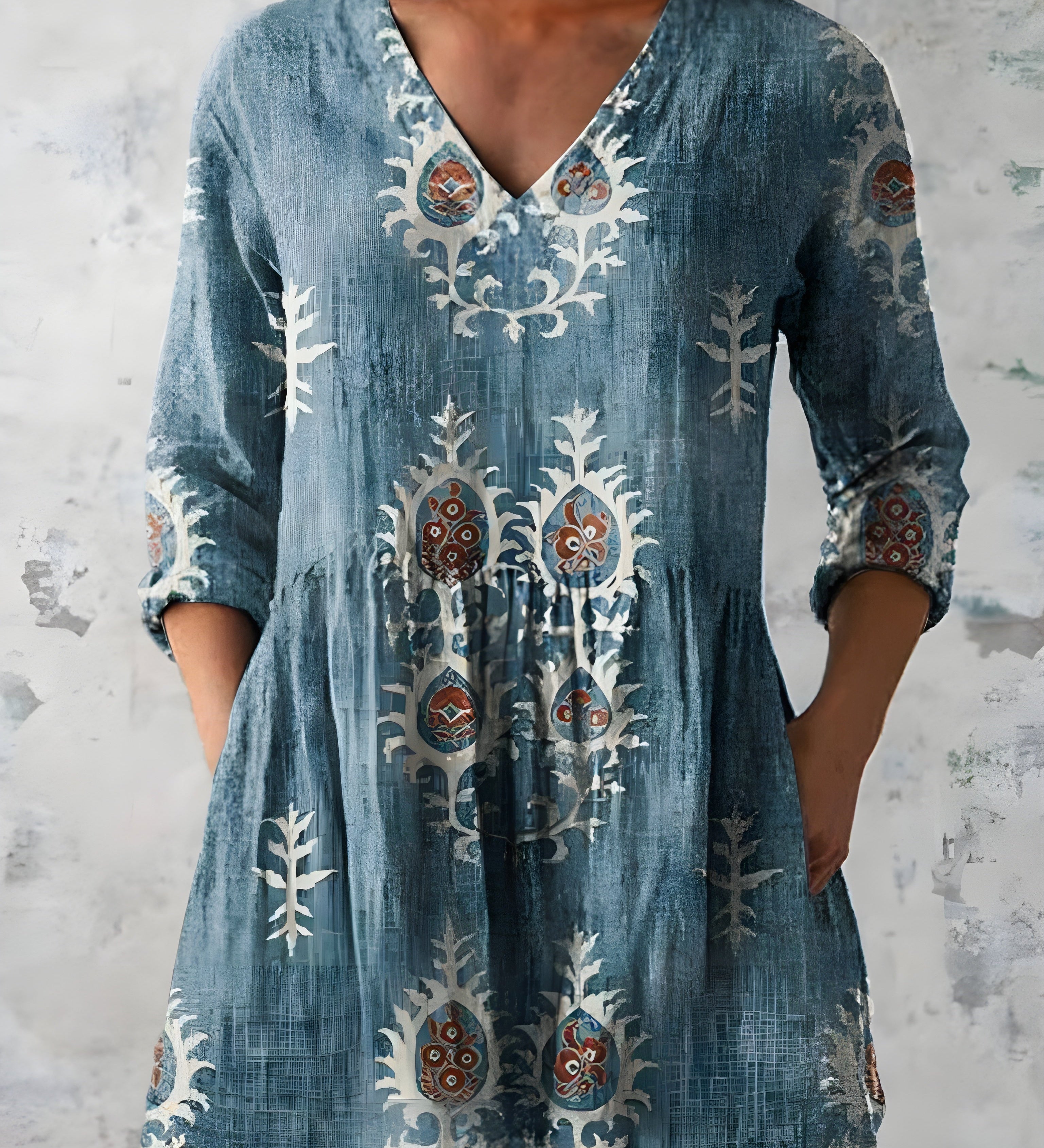 EVERLY | LONG V-NECK BLOUSE
