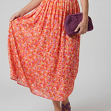 JUNA | SHORT SLEEVE DITSY FLORAL MIDI DRESS