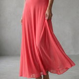 JUNI | OFF-SHOULDER DRAPED MIDI DRESS