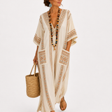 DAHLIA BEIGE ETHNIC CAFTAN