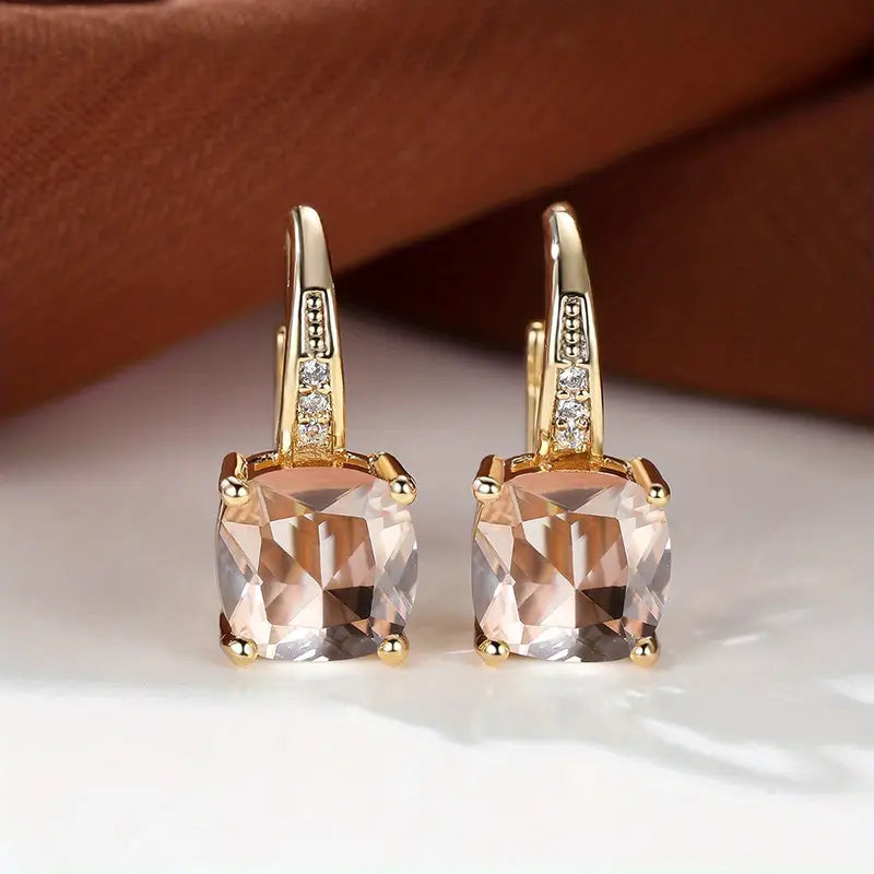 MYSTIC SAPPHIRE STONE HOOP EARRINGS | GOLD JEWELLERY II