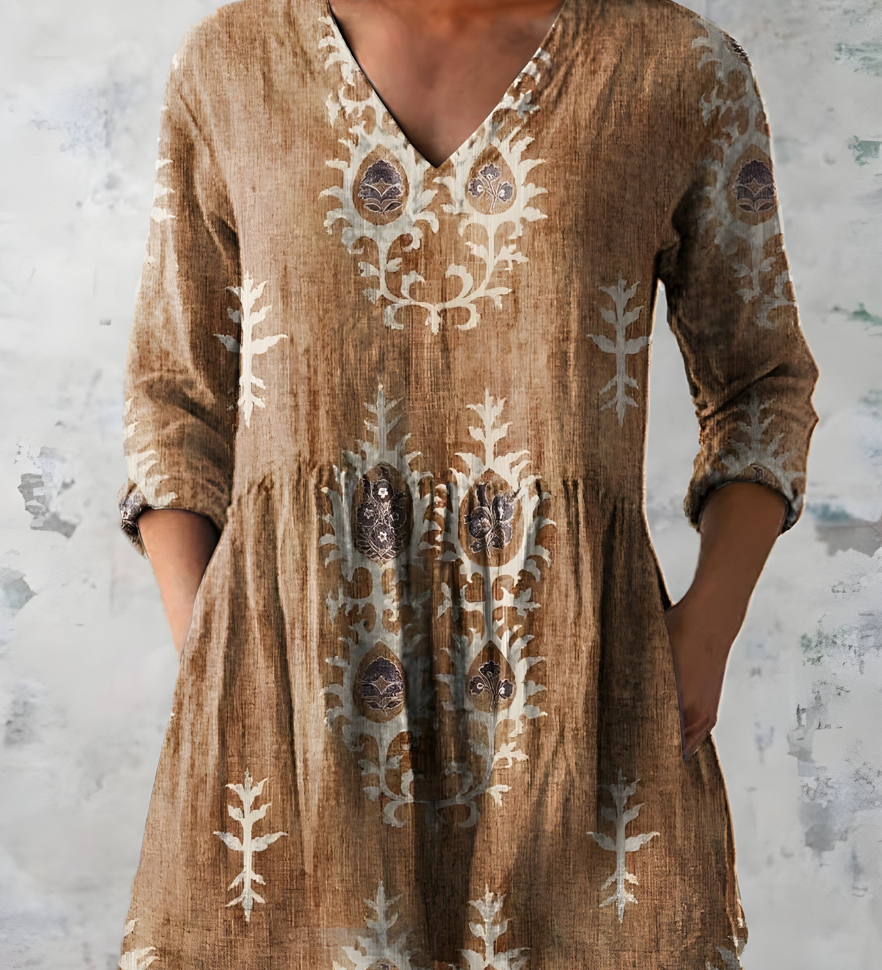 EVERLY | LONG V-NECK BLOUSE