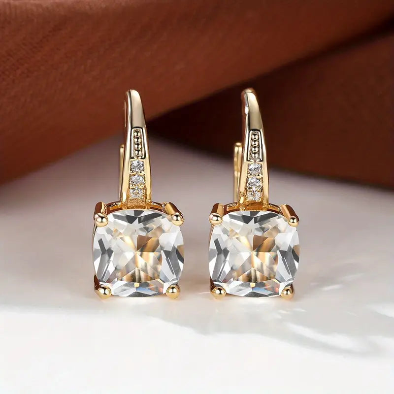 MYSTIC SAPPHIRE STONE HOOP EARRINGS | GOLD JEWELLERY II