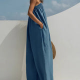 ADDISON - DENIM WIDE-LEG JUMPSUIT
