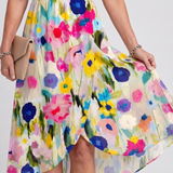 MIRABEL | SWING SLEEVE GATHERED WAIST FLORAL DRESS