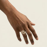 OPEN BRANCH LEAF MOTHER-OF-PEARL RING | GOLD JEWELLERY