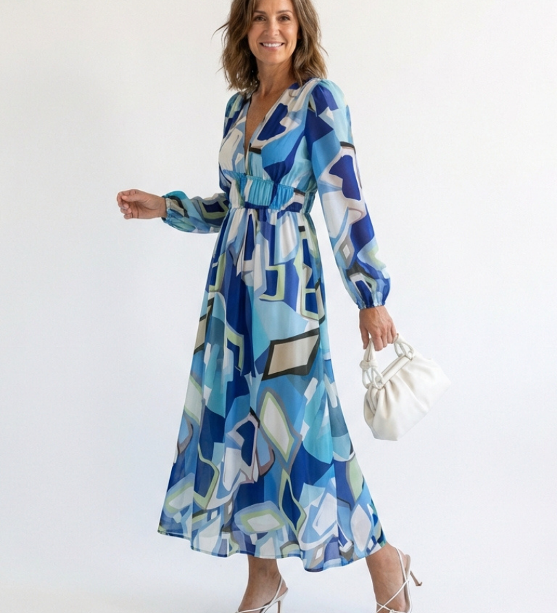 ALTHEA | LONG-SLEEVE FLORAL MAXI DRESS