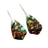 ABSTRACT STONE JASPER PENDANT EARRINGS