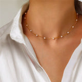 PEARL DELICATE NECKLACE | GOLD JEWELLERY