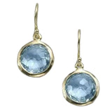VINTAGE BLUE INLAID CRYSTAL EARRINGS