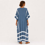 LEILA BLUE STRIPES CAFTAN