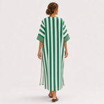 ZOÉ GREEN STRIPES CAFTAN
