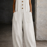 LEAH - VINTAGE WASHED COTTON DENIM OVERALLS