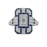 RADIANT VINTAGE BLUE ZIRCONIA RING | SILVER JEWELLERY