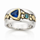 UNIQUE VINTAGE BLUE CRYSTAL RING