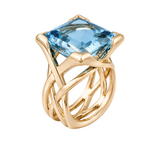 VINTAGE BLUE ZIRCONIA RING | GOLD JEWELLERY