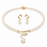 NECKLACE PEARL SET EXCLUSIVE NATURAL EARRINGS