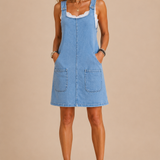ANNE - CASUAL DENIM OVERALL DRESS