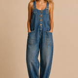 MACKENZIE - STYLISH DENIM JUMPSUIT WITH POCKETS