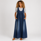 KAREN | LONG VINTAGE EFFECT DENIM JUMPSUIT